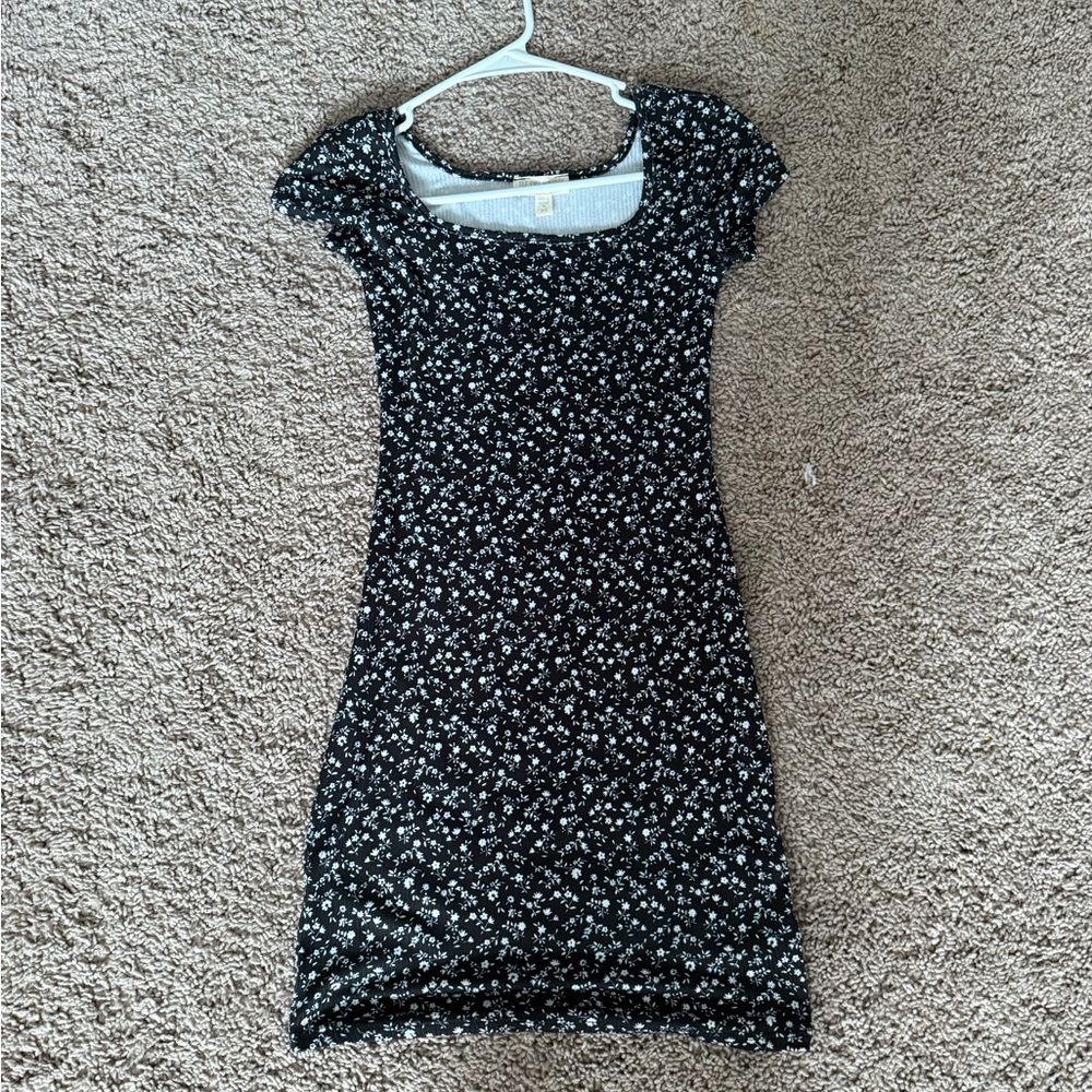 See You Monday Black and White Patterned Dress